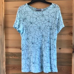 CROFT & BARROW short-sleeved stretchy floral top